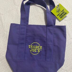 Trader Joes- green/ purple mini canvas tote